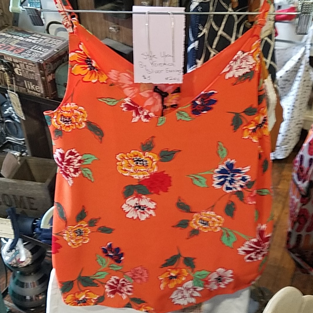 Cotton on floral tank shirt